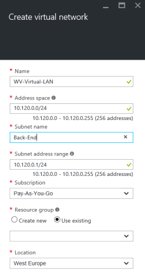Create a virtual network